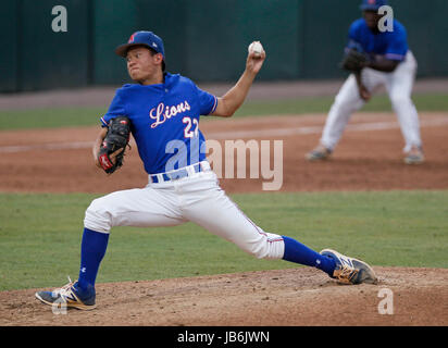 Fort Myers, Florida, USA. 31. Mai 2017. MONICA HERNDON | Times.Starting Krug Brion Lee (22) des Königs, Stellplätze während der ersten Inning der Klasse 7A Halbfinale gegen Gulf Coast am Mittwoch, den 31. Juni im Hammond Stadium in Fort Myers, Florida-Credit: Monica Herndon/Tampa Bay Times / ZUMA Draht/Alamy Live News Stockfoto