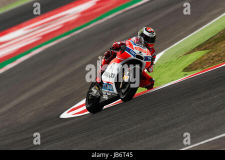 #99 Jorge Lorenzo (Spanisch) Ducati Team Ducati im Freien Training von dem Gran Premi Monster Energy de Catalunya, Schaltung von Montmelo. Freitag, 9. Juni 2017. Stockfoto