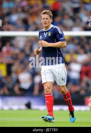 CHRISTOPHE BERRA Schottland Wölfe Schottland & Wölfe HAMPDEN PARK GLASGOW Schottland 3. September 2011 Stockfoto