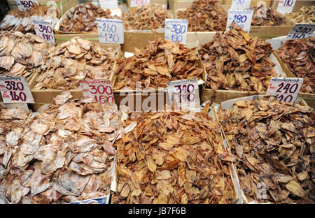 Getrocknete Fische Shop Stockfoto