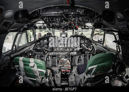 Inside of airplane cockpit Stockfoto