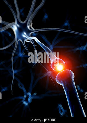 3D gerenderten medizinische Illustration - aktive neurone Stockfoto