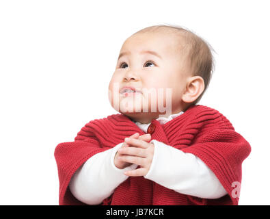 Baby Mädchen machen Wunsch Stockfoto