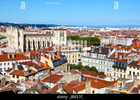 Blick auf die Stadt von Lyon Stockfoto