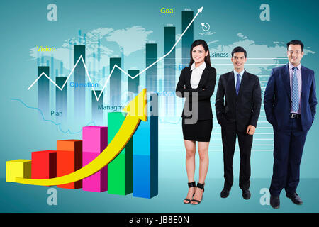 3 Geschäft Leute Kollege ständigen Illustration Grafik Börse digitales Bild Stockfoto