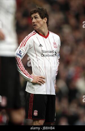 FERNANDO TORRES MANCHESTER UNITED V LIVERPOOL OLD TRAFFORD MANCHESTER ENGLAND 9. Januar 2011 Stockfoto