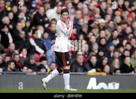 FERNANDO TORRES MANCHESTER UNITED V LIVERPOOL OLD TRAFFORD MANCHESTER ENGLAND 9. Januar 2011 Stockfoto