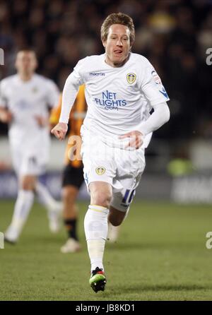 LUCIANO SCALONI LEEDS UNITED FC Burnley FC KC STADIUM HULL ENGLAND 1. Februar 2011 Stockfoto