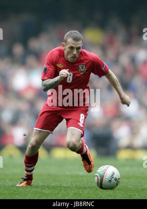 CRAIG BELLAMY WALES CARDIFF CITY FC WALES & CARDIFF CITY FC MILLENIUM Stadion CARDIFF WALES 26. März 2011 Stockfoto