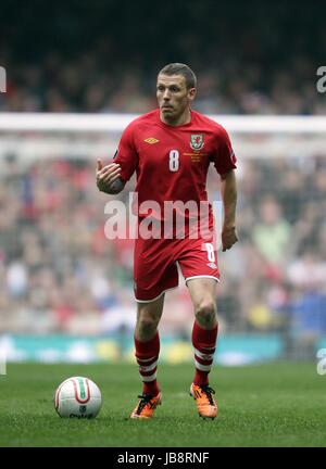 CRAIG BELLAMY WALES CARDIFF CITY FC WALES & CARDIFF CITY FC MILLENIUM Stadion CARDIFF WALES 26. März 2011 Stockfoto