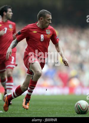 CRAIG BELLAMY WALES CARDIFF CITY FC WALES & CARDIFF CITY FC MILLENIUM Stadion CARDIFF WALES 26. März 2011 Stockfoto