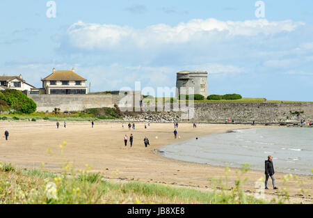 Schären, Irland - Blick auf den Strand von Schären Stadt, Grafschaft Dublin, Irland Stockfoto