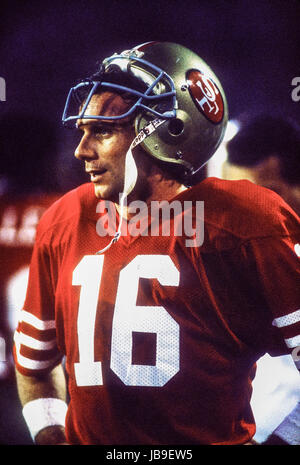 Quarterback Joe Montana San Francisco 49ers in der 1989 Super Bowl Stockfoto