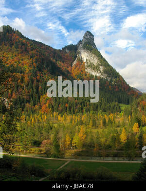 Blick Auf Kofel, Ammergauer Alpen, Oberbayern, Deutschland Stockfoto