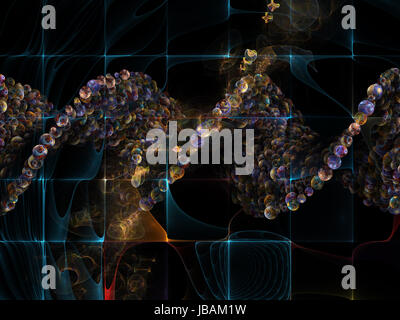 Molekulare Träume Serie. Optisch ansprechende Komposition der konzeptionellen Atome, Moleküle und fraktalen Elemente dienen als Hintergrund in arbeitet an Biologie, Chemie, Technik, Wissenschaft und Bildung Stockfoto