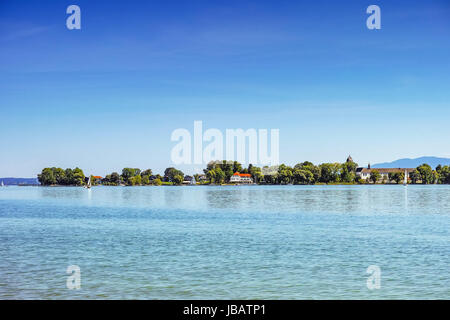 Der malerische See Chiemsee Stockfoto