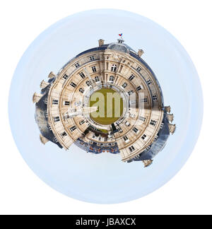 kleine Planeten - isoliert auf weißem Hintergrund städtischen sphärischen Ansicht des Palais du Luxembourg in Paris Stockfoto