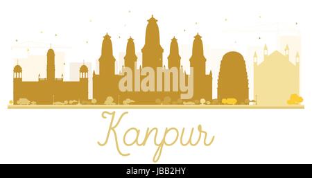 Kanpur Skyline der Stadt goldene Silhouette. Vector Illustration. einfache flache Konzept für Tourismus Präsentation, Banner, Plakat oder Website. business travel Stock Vektor