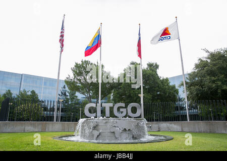 Ein Logo Zeichen außerhalb der Hauptsitz der Citgo Petroleum Corporation in Houston, Texas, am 27. Mai 2017. Stockfoto