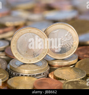 Eine Ein Euro Münze aus Deutschland Stockfoto