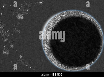 Grafik der Fantasy-Universum für Hintergrund, Planeten im tiefen, dunklen Weltraum, Abstract des Universums Stockfoto