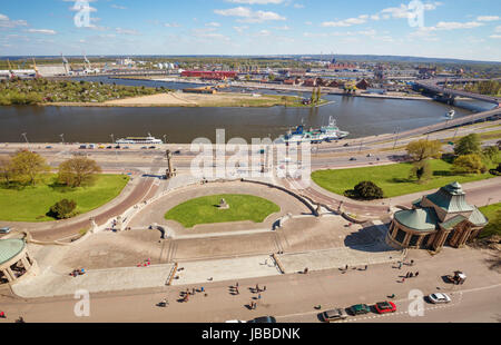 Szczecin / Panorama des historischen Teils der Stadt Stockfoto