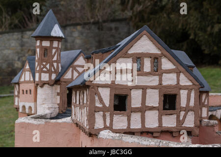 Modell der Burg Anhalt in Ballenstedt Stockfoto