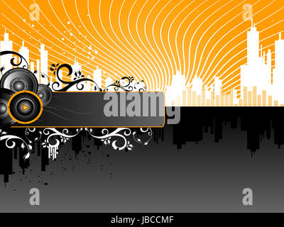 Vektor-Grunge-Musik-Hintergrund Stockfoto
