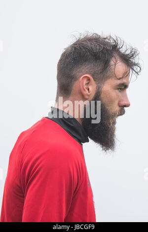 Hensol, Wales, UK. 10. Juni 2017. Joe Ledley während Wales Nationalmannschaft Training im Vorfeld der Seite FIFA WM 2018 Qualifikation match gegen Serbien. Picture by Credit: Mark Hawkins/Alamy Live-Nachrichten Stockfoto