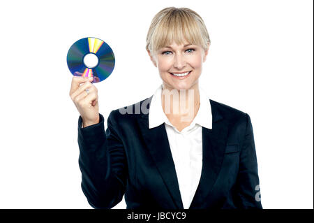 Wir bewahren Ihre Daten sicher in Passwort geschützten dvd. Stockfoto