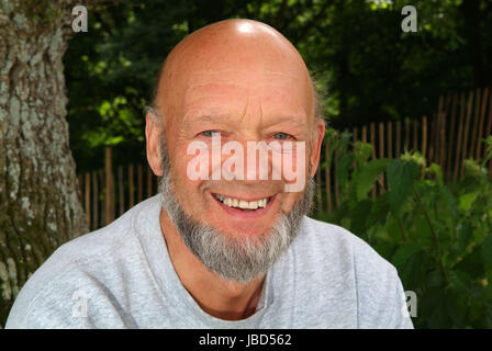 Michael Eavis, Landwirt und Gründer des Glastonbury Festivals in Somerset, England. Stockfoto