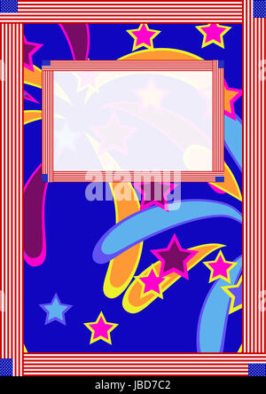 Karte mit festlichen Feuerwerk und ein Feld für text Stockfoto