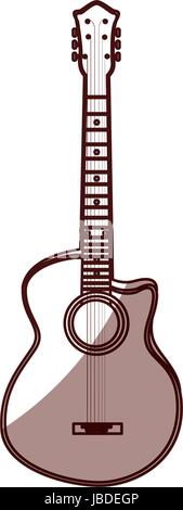 Schatten-Gitarre cartoon Stock Vektor