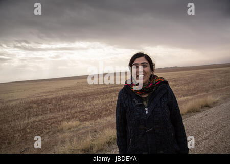 Chris Huby / Le Pictorium - Syrien / Rojava - Zorn des Euphrat - 23.12.2016 - Rojava - Syrien ROJAVA / Porträt der Biografie Felat, der Kommandant der YPG für die ar-Raqqa Operationen eine Fläche befindet sich wenige Kilometer von der Dschihad-Bastion. Stockfoto