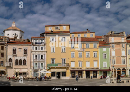 Der Tartini-Platz, Piran, Slowenien Stockfoto