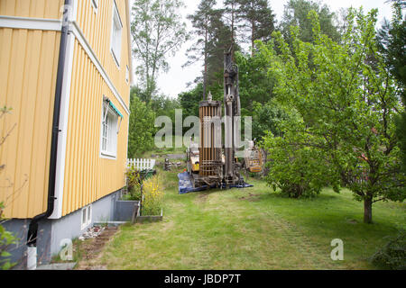 GEOTHERMISCHE Heide 2017 Berg Hitze Bohren Garten villa Stockfoto