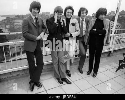 DIE HOLLIES Popgruppe England 1969 Bandmitglied Allan Clarke, Terry Sylvester, Tony Hicks, Bobby Elliott Och Bernie Calvert Stockfoto