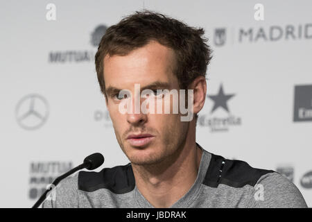 Andy Murray bei einer Pressekonferenz während Tag sechs der Mutua Madrid Open Tennis auf La Caja Magica Featuring: Andy Murray wo: Madrid, Spanien bei: Kredit-11. Mai 2017: Oscar Gonzalez/WENN.com Stockfoto