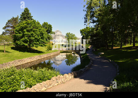 Besucher Zoo und Konservatorium in St Paul, mn Como. Stockfoto