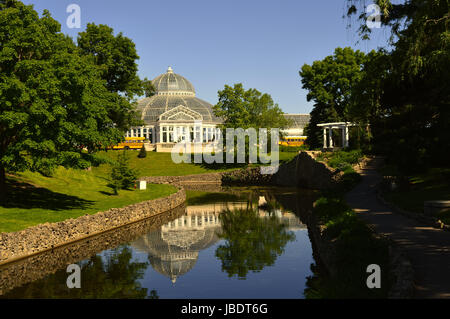 Besucher Zoo und Konservatorium in St Paul, mn Como. Stockfoto