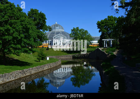 Besucher Zoo und Konservatorium in St Paul, mn Como. Stockfoto