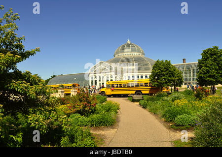 Besucher Zoo und Konservatorium in St Paul, mn Como. Stockfoto