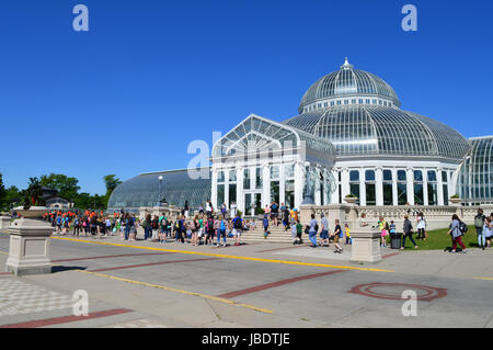 Besucher Zoo und Konservatorium in St Paul, mn Como. Stockfoto