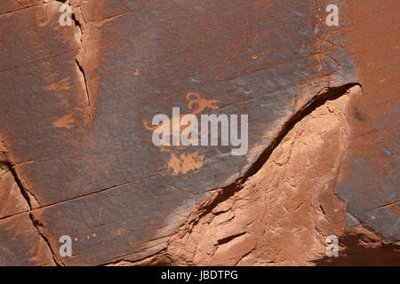 alten Piktogramme im Monument Valley in die Navajo Tribal park, arizona Stockfoto