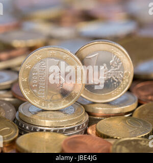 Eine Ein Euro Münze aus Luxemburg Stockfoto