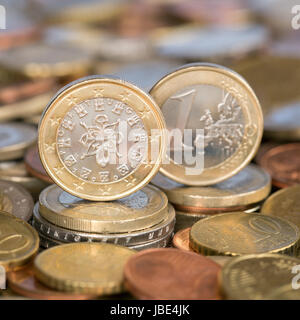 Eine Ein Euro Münze aus Portugal Stockfoto