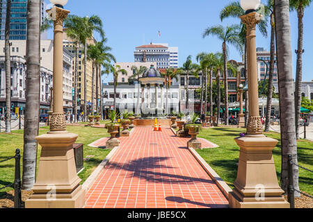 Horton Plaza Park in San Diego - SAN DIEGO - Kalifornien Stockfoto