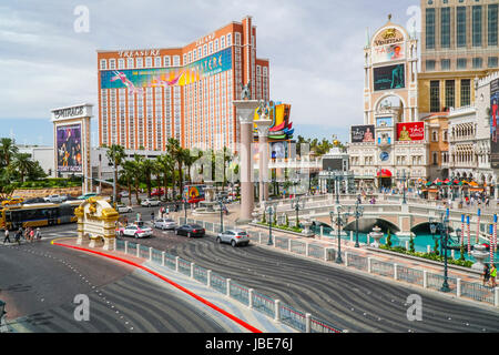 Blick auf Treasure Island Hotel Venetian Las Vegas - LAS VEGAS - Nevada Stockfoto