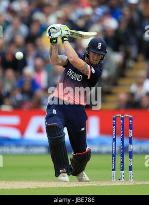 Ben Stokes aus England während der ICC Champions Trophy, Gruppe A-Spiel in Edgbaston, Birmingham. DRÜCKEN SIE VERBANDSFOTO. Bilddatum: Samstag, 10. Juni 2017. Siehe PA Geschichte Cricket England. Bildnachweis sollte lauten: Mike Egerton/PA Wire. EINSCHRÄNKUNGEN: Nur für redaktionelle Zwecke. Keine kommerzielle Nutzung ohne vorherige schriftliche Zustimmung der EZB. Nur für Standbilder. Keine bewegten Bilder zum Emulieren der Übertragung. Keine Entfernung oder Verdunkelung von Sponsorlogos. Stockfoto