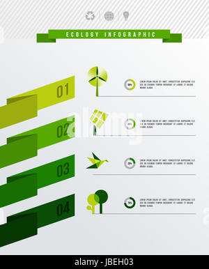 Grüne Umgebung-Infografik-Design-Layout. Vektor-Datei geschichtet für einfache Handhabung und individuelle Farbgebung. Stockfoto